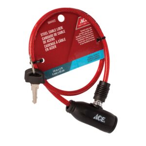 CABLE LOCK BICYCLE 65CM 2FT STEEL RED CABLE LOCK BICYCLE 65CM 2FT STEEL RED